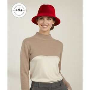 Scala Fedora Velvet Hat Red Women One Size‎